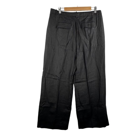 J.Crew Wide-leg Essential pant in linen wide leg classic 90s black sz 14 - Picture 3 of 10